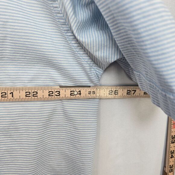 Peter Millar Polo Golf Shirt Men XXL Blue White Stripes 100%‎ Cotton READ & LOOK - Picture 8 of 10